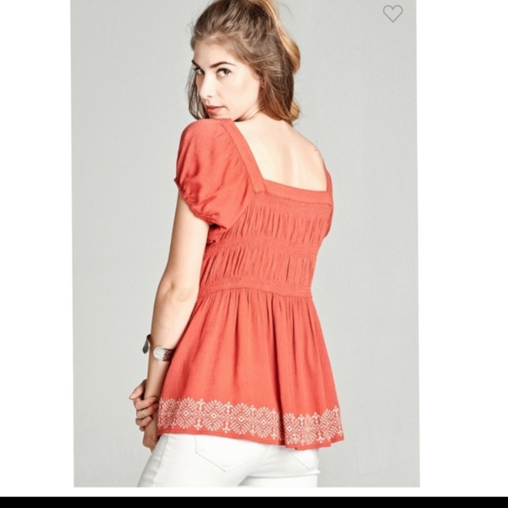 Boho Babydoll Blouse ODDY - Picture 2 of 9